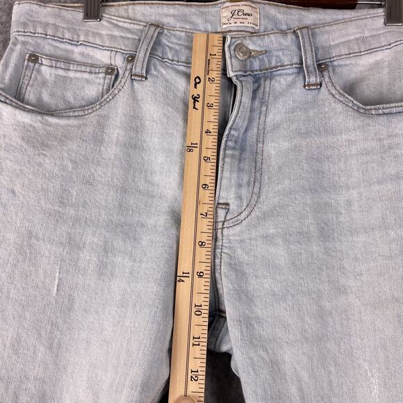 J. Crew 484 Slim Jeans Mens 35x32 Light Wash Distressed Stretch Preppy Casual - Picture 7 of 16